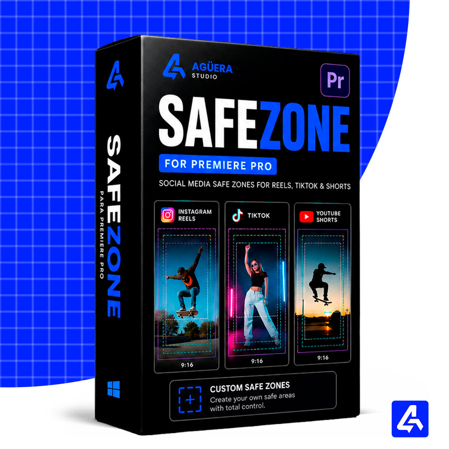 SAFEZONE para Premiere Pro — Zonas Seguras para Reels, TikTok y Shorts